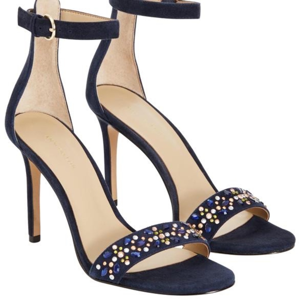 Ann Taylor Aviva navy suede sandals